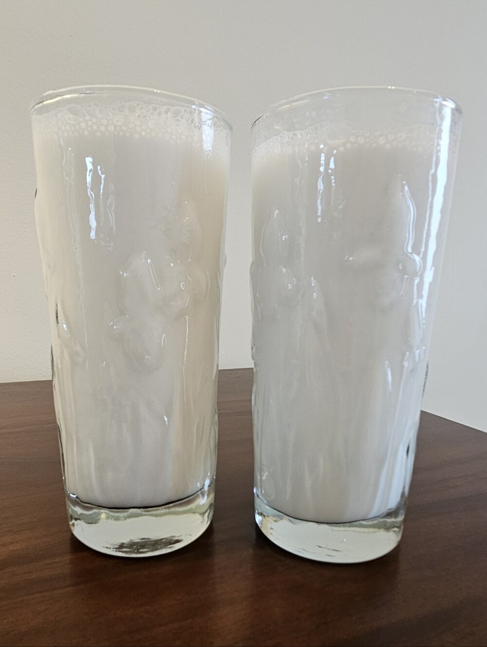 Vintage Libbey Iris Clear Highball Glasses Set of 2 MCM Floral Tumblers
